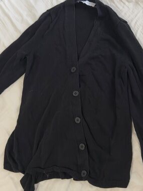 Zara Black Button-Front Women's Cardigan
